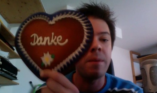 Lebkuchenherz aus Pappe - o2 sagt Danke